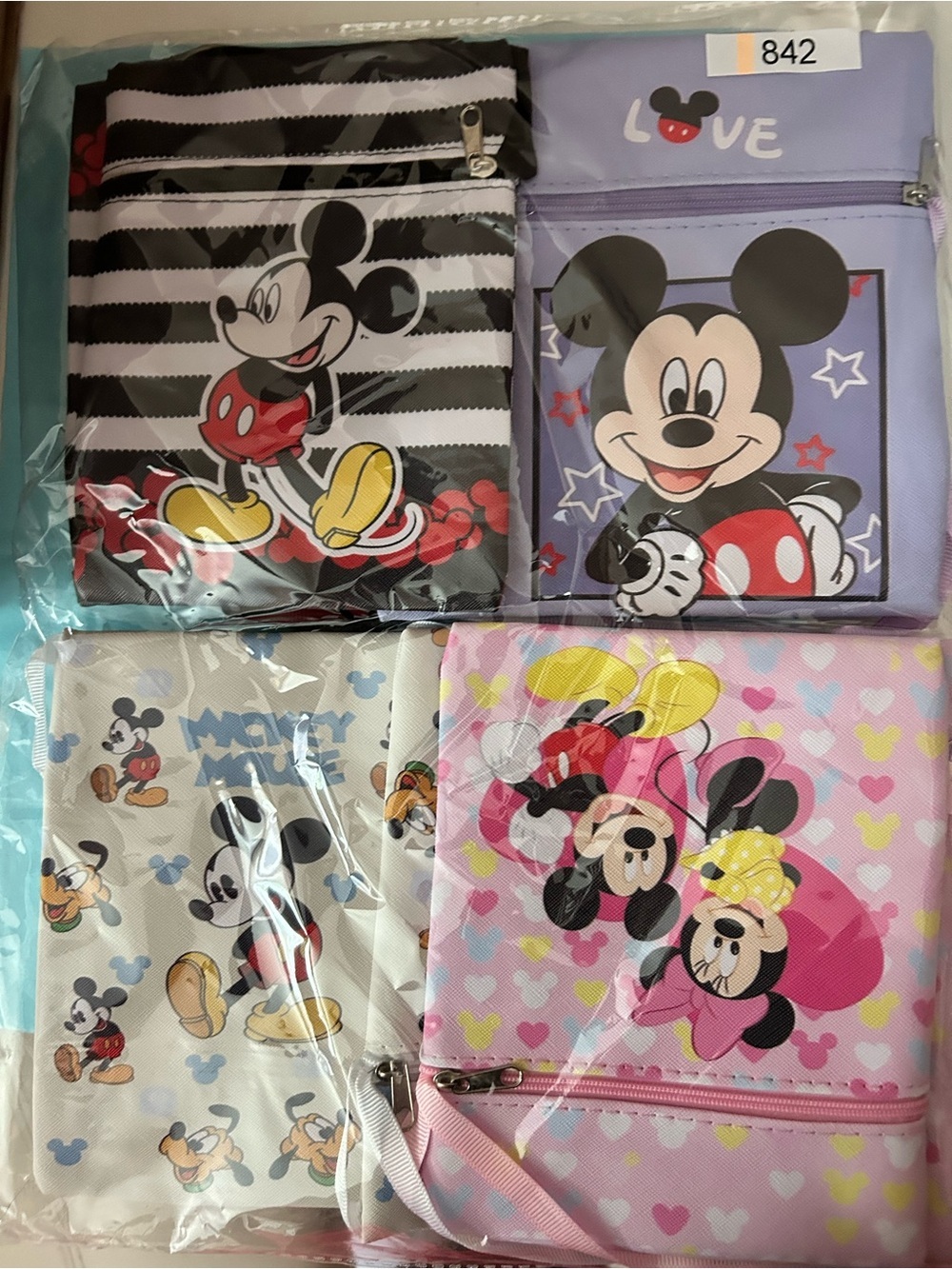 Disney Mickey Mouse Kids Crossbody Bag Set - Pink, Purple, Black, White